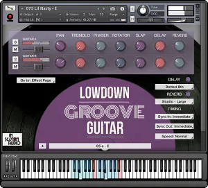 松弛律动电吉他loops音源-In Session Audio Lowdown Groove Guitar and Direct Kontakt