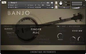 班卓琴音色库-Cinematique Instruments Banjo v3 Kontakt