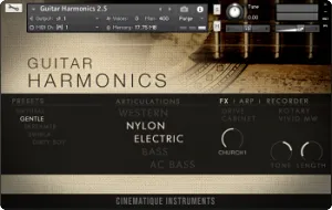 吉他泛音音色库-Cinematique Instruments Guitar Harmonics 2.5 Kontakt