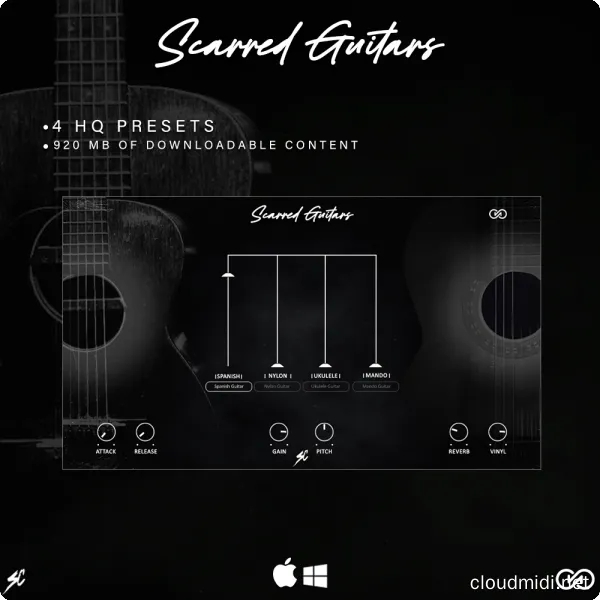 虚拟吉他音源-Scarred Guitars VST WiN-MAC :-1 虚拟吉他音源-Scarred Guitars VST WiN-MAC :-1