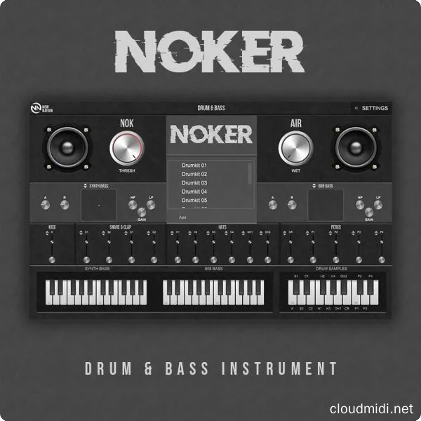虚拟鼓与贝斯乐器-New Nation Noker Drum & Bass WIN-MAC :-1 虚拟鼓与贝斯乐器-New Nation Noker Drum & Bass WIN-MAC :-1