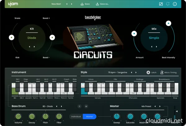 节奏鼓机插件-UJAM Beatmaker CIRCUITS v2.2.1 R2R-win :-1 节奏鼓机插件-UJAM Beatmaker CIRCUITS v2.2.1 R2R-win :-1