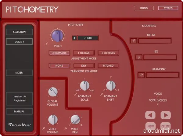 多功能音高音色变换效果器-Aegean Music Pitchometry v1.1 R2R WiN-MAC :-1 多功能音高音色变换效果器-Aegean Music Pitchometry v1.1 R2R WiN-MAC :-1