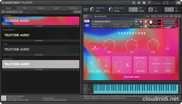 梦幻电钢琴音色库-Teletone Audio Vespertone KONTAKT :-1 梦幻电钢琴音色库-Teletone Audio Vespertone KONTAKT :-1