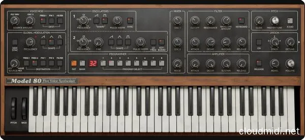 模拟5声道复调合成器-Softube Model 80 Five Voice Synthesizer v2.5.67 R2R-win :-1