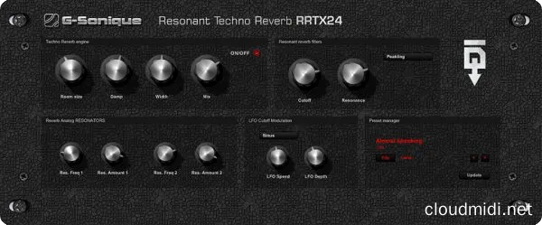 Techno风格专用混响插件-G-Sonique RRTX24 Resonant Techno Reverb v1.0 R2R-win :-1